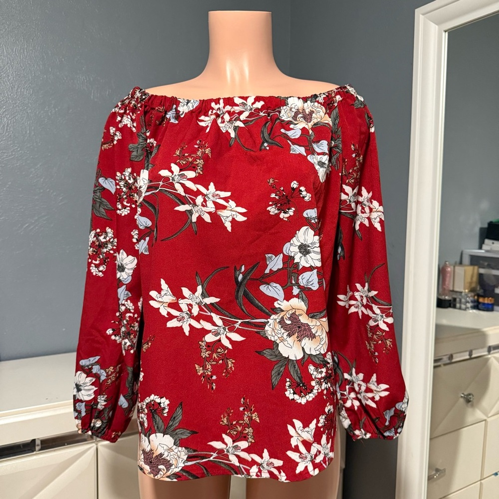 Shein Floral Red Women's Top
